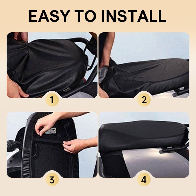 🔥Buy 1 Get 1🔥🛵💧 Waterproof Artificial Leather Seat Cover for Electric Moped - Stylish Protection Buy More Get More Ride with Confidence - Image 7