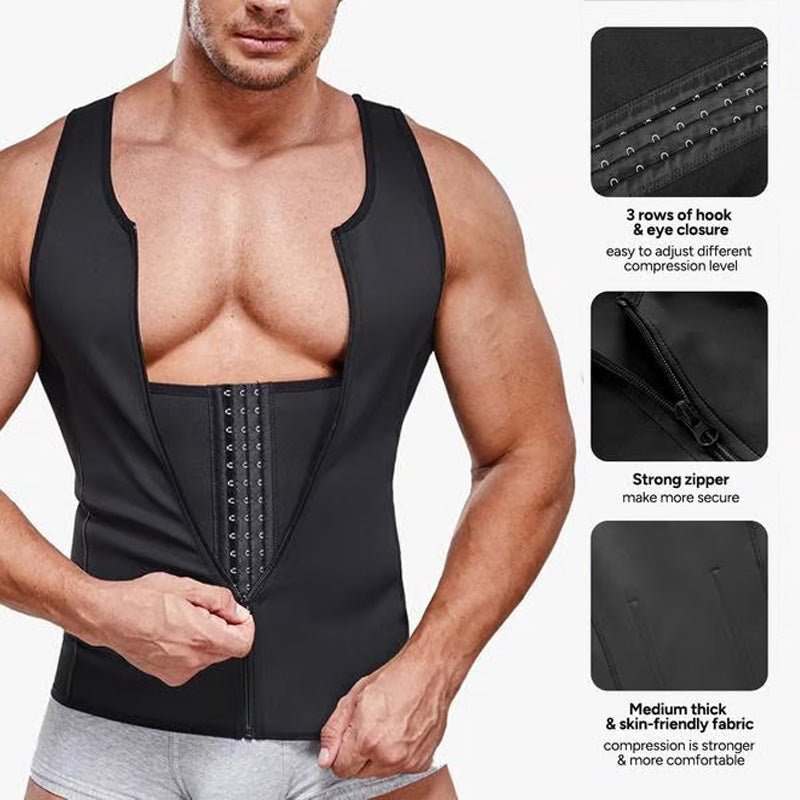Men's Zipper Waist Trainer Trimmer Vest - Image 2