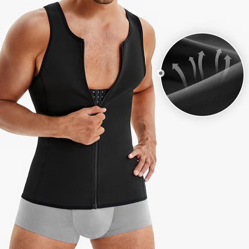 Men's Zipper Waist Trainer Trimmer Vest - Image 4