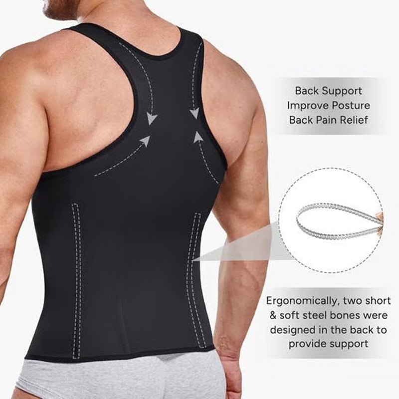 Men's Zipper Waist Trainer Trimmer Vest - Image 3
